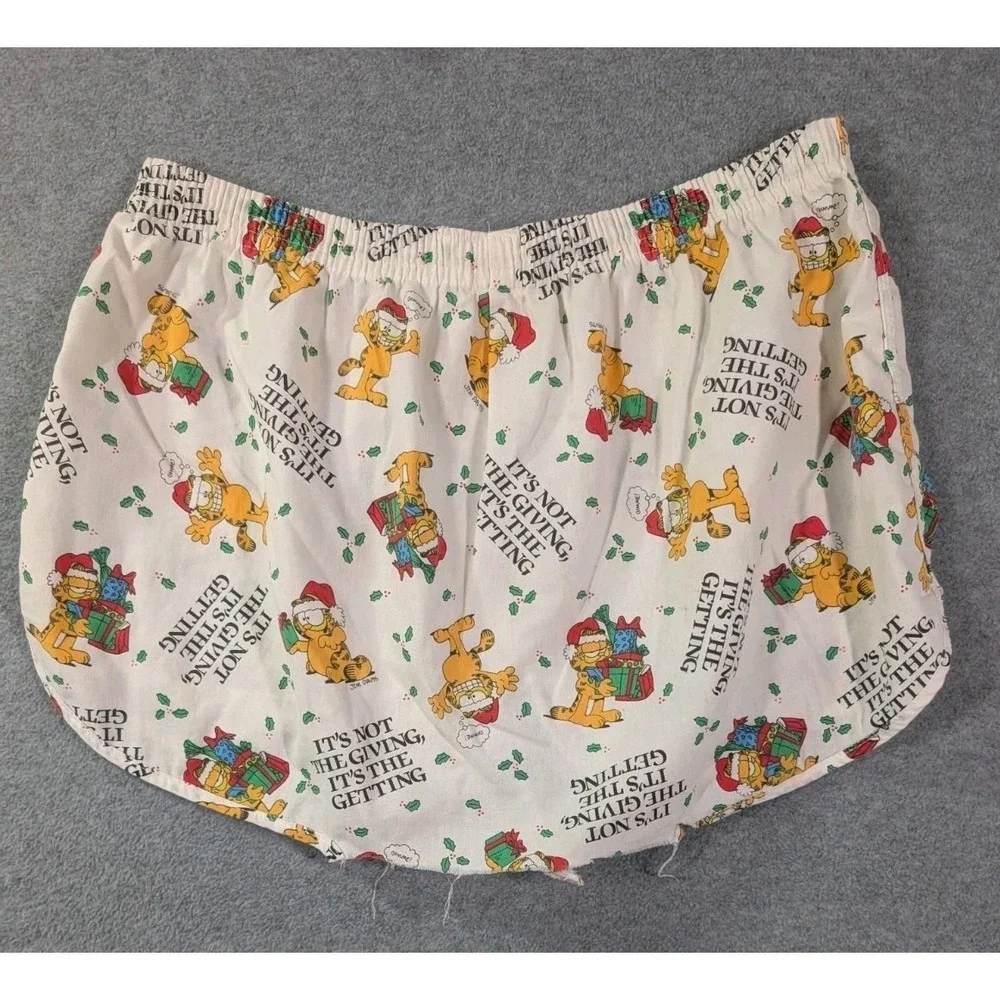 VTG Garfield Christmas Boxer Shorts 1978 Altered Skirt Collectible Waist Est 30